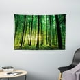 thumbnail image 1 of Forest Tapestry, Green Woodland at Sunrise Scenic Morning Nature Environment Ecology Serenity, Wall Hanging for Bedroom Living Room Dorm Decor, 60W X 40L Inches, Green Black Yellow, by Ambesonne, 1 of 2
