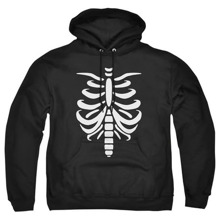 

Popfunk Halloween Skeleton Costume Adult Pull-Over Hoodie Black X-Large
