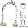 thumbnail image 3 of Kinbor 8' Outdoor Metal Garden Arbor Trellis Various Archway Flowers Climbing Plant Lawn Backyard, Black, 3 of 8