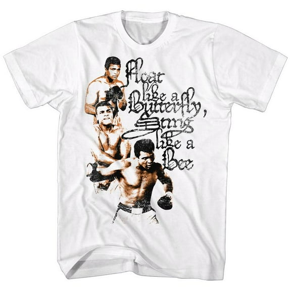 Muhammad Ali 3 Poses White Adult T-Shirt 6Xl