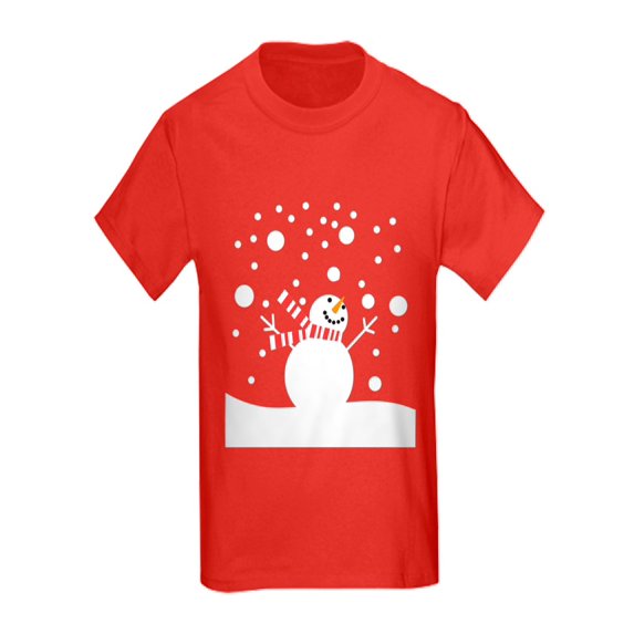 CafePress - Holiday Snowman T Shirt - Kids Dark T-Shirt