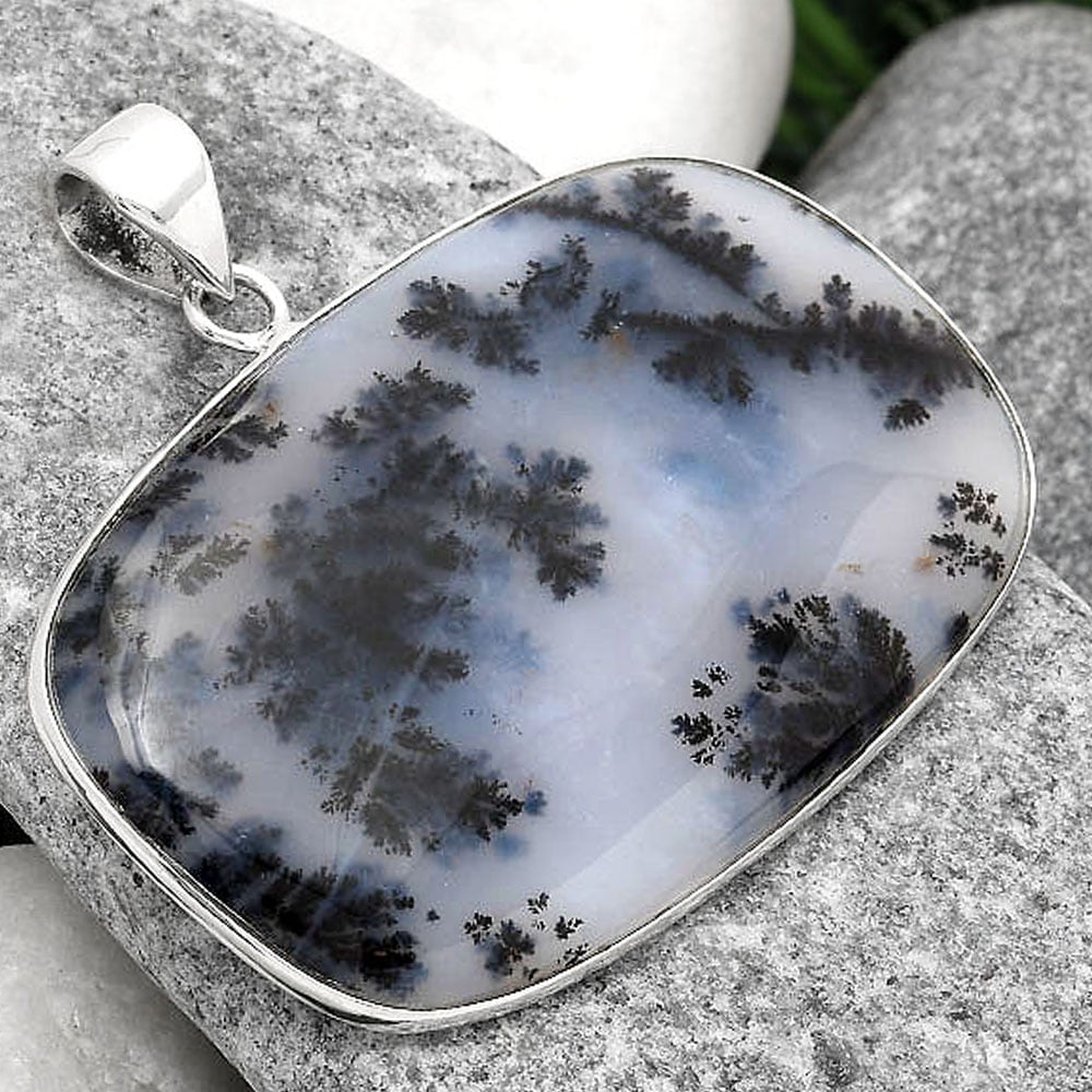 Natural Robinson Ranch Plume Agate 925 Sterling Silver Pendant Jewelry SDP82424