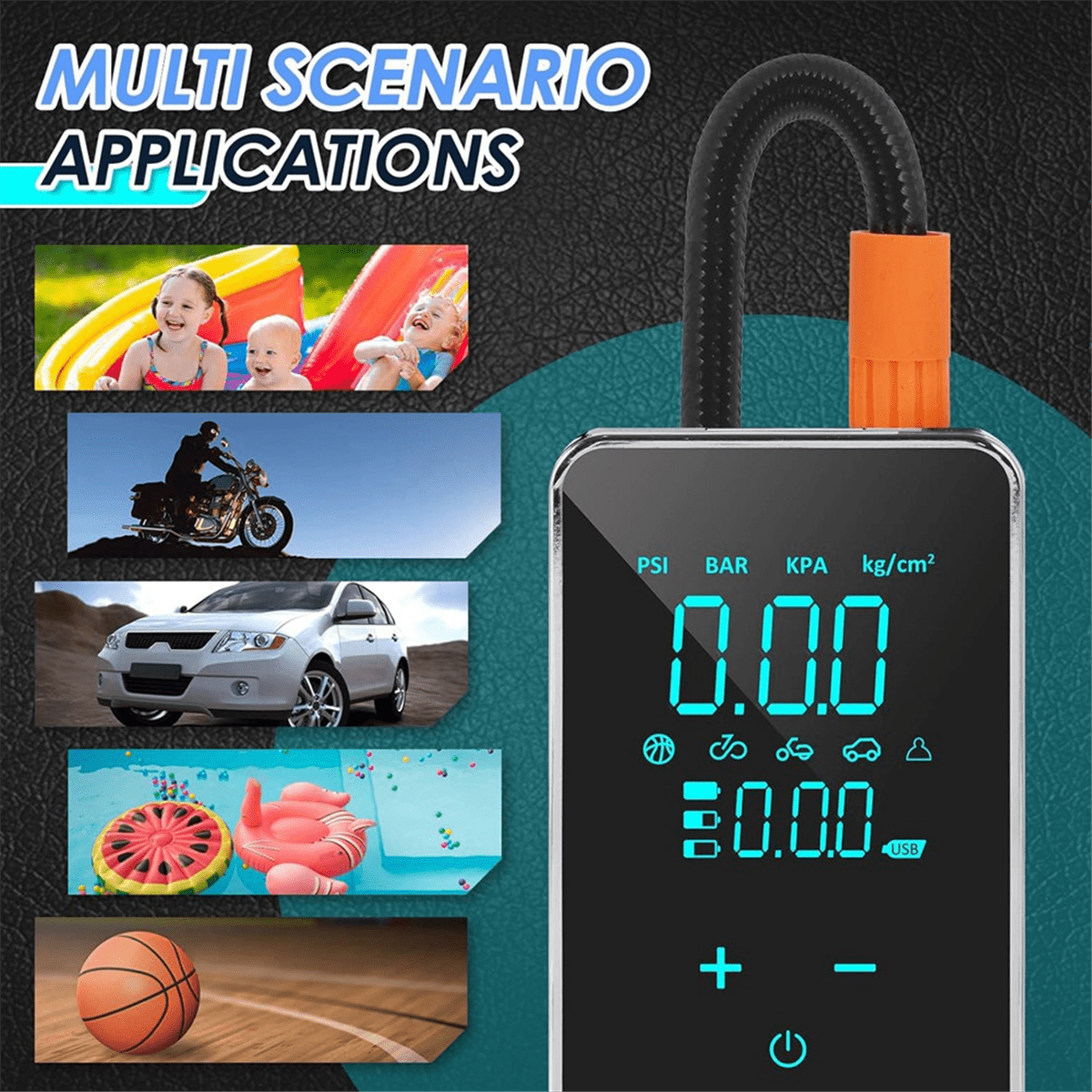 Btire Inflator Portable Air Compressor,150 PSI Cordless Tire Inflator, Rechargeable Cordless Air Pump for Car,