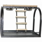 A&E Cage Company Black Table Stand with Ladders and Cups, 21" L X 14" W X 18" H
