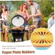 thumbnail image 2 of Portes de placa de papel 10 piezas, 10.35 dispensador placa papel redondo multicolor reutilizable, portavasos plástico con ranuras en ranuras para acampar a la barbacoa picnic, 2 of 5