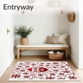 thumbnail image 3 of ODIKA 2'x3' Machine Washable Non-Slip Area Rug, Festive Santa Portrait with Elegant Snowflake Accents High Traffic Rug with Pad, Red, 740247, 3 of 8