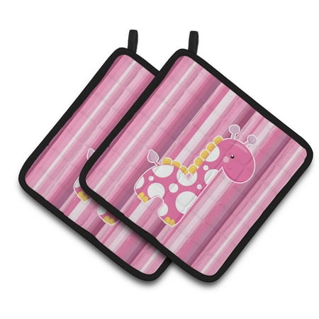 

Caroline s Treasures Girl Giraffe Pair of Pot Holders