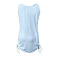 thumbnail image 4 of Falda corta sin mangas con cordón para mujer - Vestido informal de poliéster con bolsillos laterales, S-XXL, 4 of 5