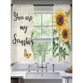 thumbnail image 3 of Sheer Curtains 72 inches Long 2 Panels Set Sunflower Butterfly You Are My Sun Shine Vintage Farmhouse Sheer Window Curtain Rod Pocket Voile Drapes for Living Room/Bedroom, Each 52" W x 72" L, 3 of 7