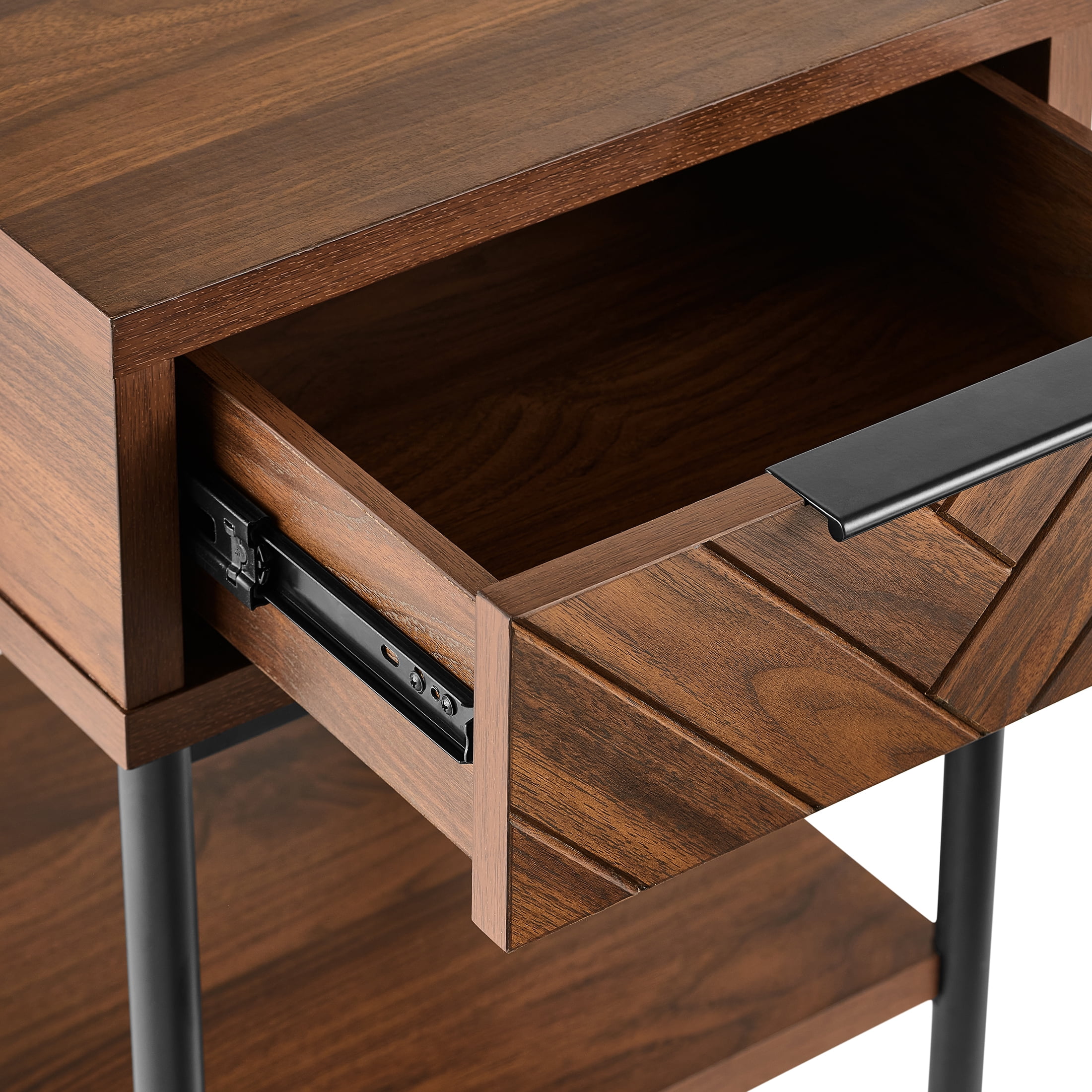 (2 pack) Better Homes & Gardens Wyatt Geo End Table, Walnut Finish