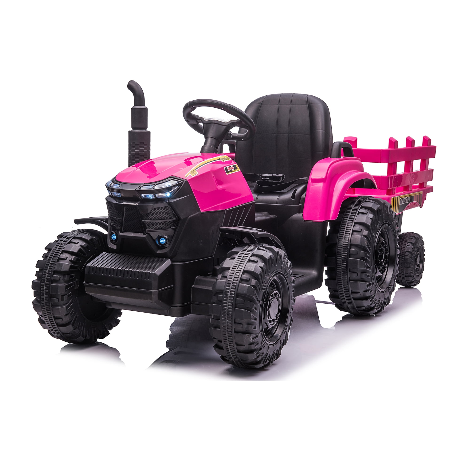 CIPACHO 24V Ride On Tractor Double Drive with 2.4RC Key Start, Electric Kids Car Sound (no music), USB, MP3, Power Display, Pink CIPACHO 24V Ride On Tractor Double Drive with 2.4RC Key Start, Electric Kids Car Sound (no music), USB, MP3, Power Display, Pink