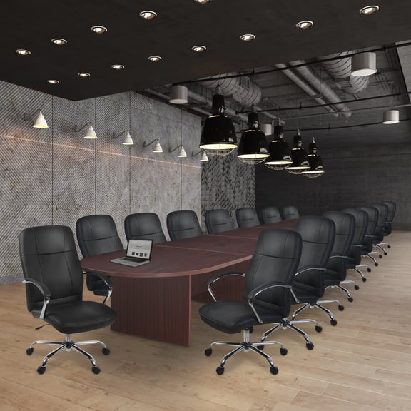 Legacy 264" Modular Racetrack Conference Table with 3 Power Data Grommets- Mahogany