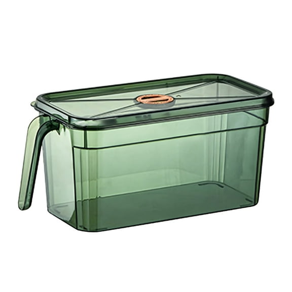 YIKA Tupperware Container Transparent Refrigerator Storage Box Sealed Chronograph Storage Box With Handle Superimposed Storage Box Kitchen Storage Green