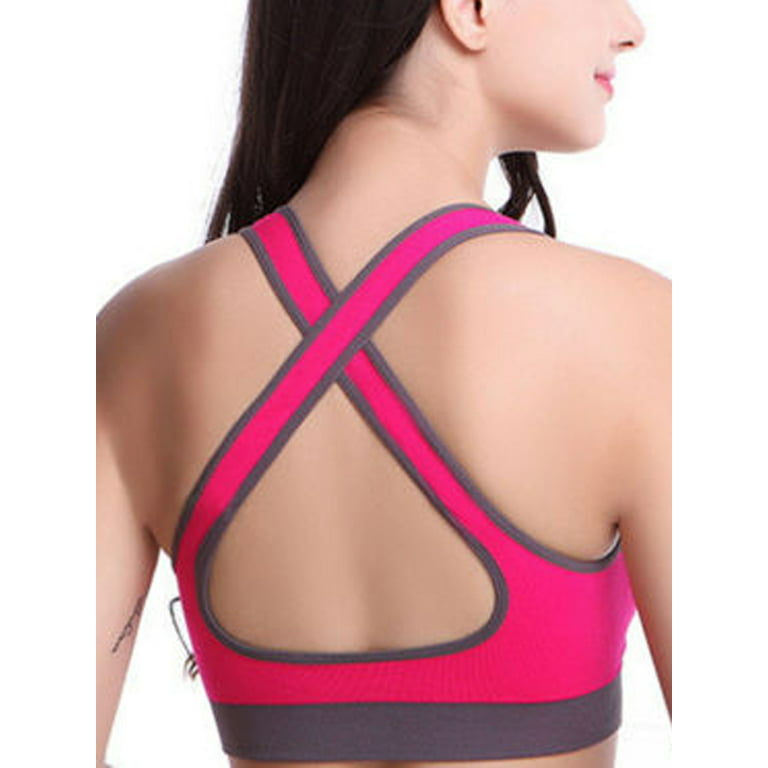 DODOING Fashion Sports Bras with Removable Pads Push up Fitness Workout  Yoga Bra for Women 