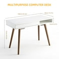 thumbnail image 2 of Modern Home Office Writing Desk, 42 Inch Computer Table Desk with Drawers, Simple Mid Century Modern Desk, Walnut, 2 of 9