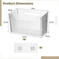 thumbnail image 5 of 6 PCS Wall Mounted Storage Bins, Adhesive Clear Plastic Wall Organizer with Drainage Holes, Vertical Stiped Wall Organizer for Bathroom Kitchen Storage Room, 5 of 6