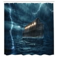 thumbnail image 3 of Ambesonne Nature Shower Curtain, Old Wood Boat Dramatic, 69"Wx70"L, Blue Brown, 3 of 5