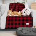 thumbnail image 6 of PetAmi Waterproof Dog Blanket For Medium Large Dogs, Pee Proof Pet Blanket Sherpa Fleece Couch Cover, Reversible Cat Throw Bed Sofa Protector, Soft Plush Washable Pad (Large 40x60, Checker Red), 6 of 7