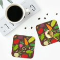thumbnail image 5 of Kll Square Drink Coasters Set Of 4,Pu Leather Absorbent Coasters Set Decorative Coffee Cup Coasters Housewarming Gift For Home Decor-Cartoon Vegetables, 5 of 9