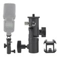 thumbnail image 3 of Fyydes Swivel Tri-Hot Shoe Mount Adapter Flash Light Stand Holder Bracket E Mount Support, Flash Light Stand Holder, E Mount Bracket, 3 of 7