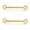 Gold IP Aurora Boreal, variant on Pair of Push In Nipple Barbell with Cubic Zirconia 14g