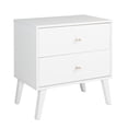 thumbnail image 1 of Wright Home Mid-Century Modern Wood 2 Drawer Nightstand in White, 1 of 9