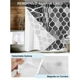 thumbnail image 3 of No Hook Cloth Fabric Shower Curtain with Snap in Liner, Black Morocco Waterproof Shower Curtains Set with See Through Top Window, Retro Geometric Grey Ethnic Tribal Art Bath Curtains Shower 36"x72", 3 of 6