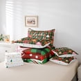 thumbnail image 5 of Homewish Green Christmas Buffalo Bedding Comforter Set 7-Piece for Teens, Kawaii Gingerbread Man King Bedding Sets, Cartoon Snowman Reversible Bed Sheets, Microfiber Bedroom Decor, 5 of 7