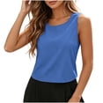 thumbnail image 3 of TARIENDY Women Sleeveless Tops Cotton Open Back Blouses Fashion Bow Tie Blouses Crewneck Tank Tops Beach Vacation Outfits Light Blue XXL, 3 of 10