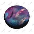 thumbnail image 5 of Peinture Colorée de Plumes Motif Polyester Housse de Roue de Rechange Universelle pour Remorque RV SUV Camion Camping-Car, 5 of 5