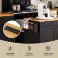 thumbnail image 4 of 75" Kitchen Island with Extendable Dining Table, Rolling Kitchen Storage Cart with Charging Station, Storage Cabinet, 3 Drawers and Spice Rack for Kitchen, Black, 4 of 8