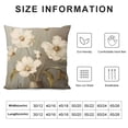 thumbnail image 5 of ERAPDAUR White Flowers Square Pillow Covers Case for Cushions Sofa Bed Outdoor Decoration - Short Plush Velvet Crafted Breathable Fabric - Hidden Zipper Design - 1PC 18x18in, 5 of 5