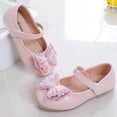 thumbnail image 6 of LNMQLPDBS Toddler Girls Shoes Solid Color Flat Sandals with Students Dance Performance Shoes Sequin Bowknot Decoration Flat Princess Shoes Flower Girl Shoes for Party and Daily Pink 6-7 Years, 6 of 8