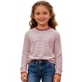 thumbnail image 3 of Kiijoy Boys Striped Long Sleeve Tshirt Unisex Crew Neck T Shirt Soft Undershirt, Sizes 3-14, 3 of 5