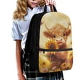 thumbnail image 3 of Yuyamidu Highland Cow Backpack for School Yellow Sunflower Bookbag for Girls 4-6 Cute School Bag 17 Inches Middle School Backpacks with 2 Sides Mesh Pouch Primary School Book Bag\, 3 of 6