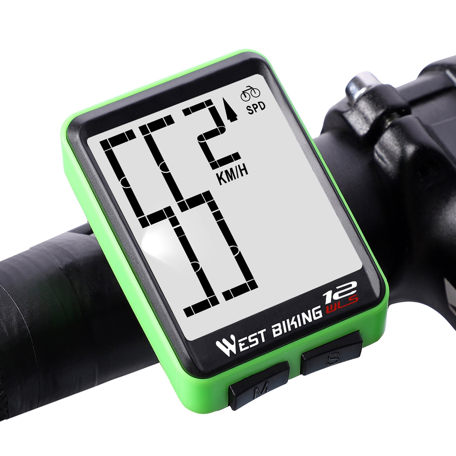 Green WEST BIKING Bike Computer Rainproof Wireless Speedometer Odometer 