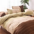 thumbnail image 2 of 3 Pieces Stripe Quilt Cover Bedding Duvet Cover Set Queen Size, 2 of 7