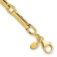 thumbnail image 3 of Diamond2Deal 14K Yellow Gold Polished and Textured Fancy Link Necklace for Women 18", 3 of 5