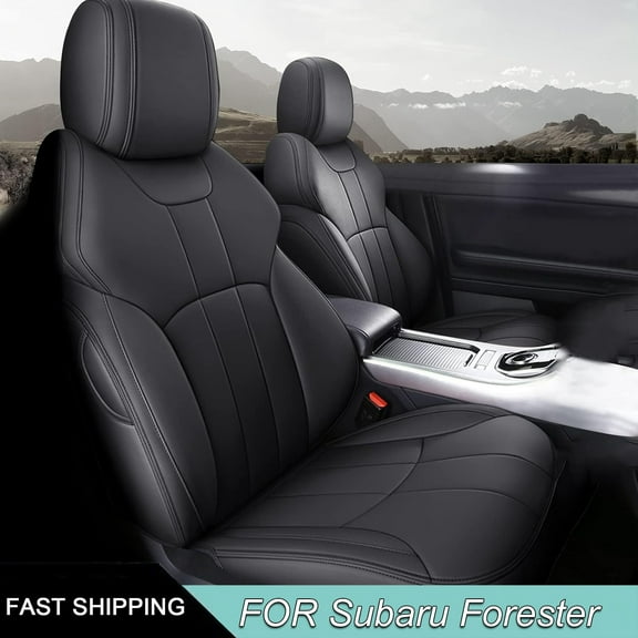 IKABEVEM Car Seat Cover for Subaru Forester 2019-2024 Subaru Forester Accessories - Full Set Black Car Seat Protector
