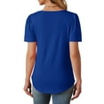 thumbnail image 5 of UVN Short Sleeve Blouse for Women Summer Dressy Casual Crewneck Shirt Pleated Tunic Tops, 5 of 9