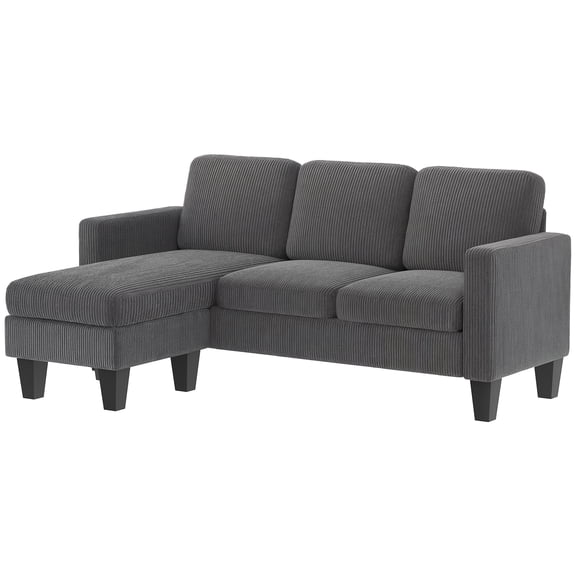 HOMCOM Sectional Sofa, L Shaped Couch with Reversible Chaise