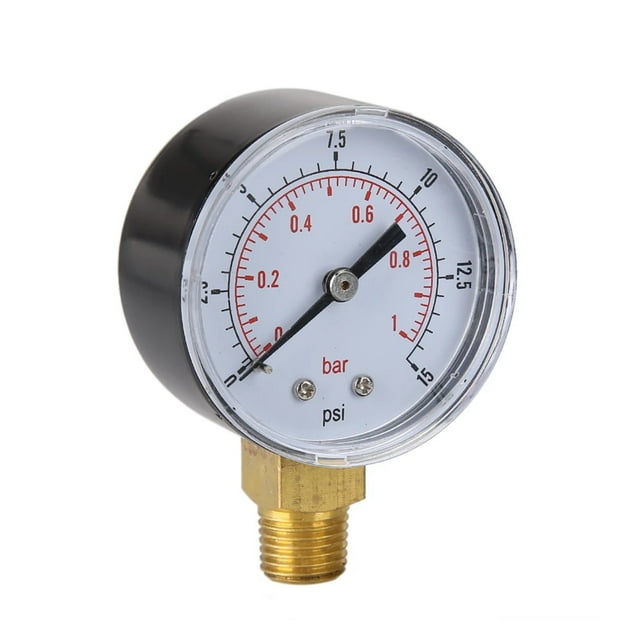 Manomètre Basse Pression pour Carburant Air Hydraulique 50mm 0/15 PSI 0/1 Bar 1/4 BSPT, Résistance à la Corrosion