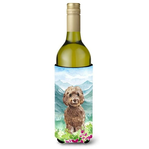 Carolines Treasures CK1988LITERK Mountian Flowers Labradoodle Wine Bottle Beverage Insulator Hugger