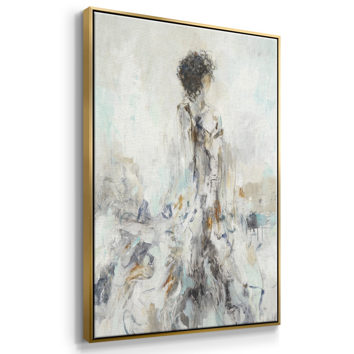 Romantic Reflection II Framed Premium Gallery Wrapped Canvas - Ready to Hang - 27 x 41 - Gold Floating Frame