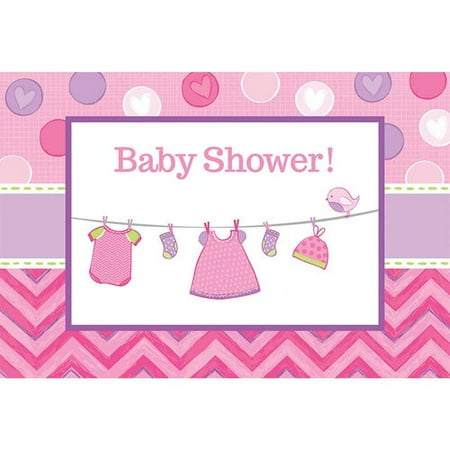 Baby Shower Girl Shower With Love Invitations Pack Of 8 Walmart Com