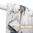 thumbnail image 4 of Blue Brown Diamond Swag Curtains for Kitchen/Bedroom/Living Room, Modern Geometric Middle Century Scalloped Curtains 63 Inch Long, Rod Pocket Window Swag Topper Curtains Valances 2 Panels Set 36"x63", 4 of 8