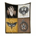 thumbnail image 1 of Occult Soft Flannel Fleece Throw Blanket, Occult Themed Insects Print Forces of Nature and Mother Earth Boho Line, Cozy Plush for Indoor and Outdoor Use, 60" x 80", Multicolor, by Ambesonne, 1 of 6