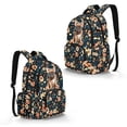 thumbnail image 2 of Xixirimido Pug Dog Floral Print 17" Multi Pockets Kids Backpack for Boys Lightweight School Bag Girls Large Bookbag for Elementary Middle High School Students, 2 of 8