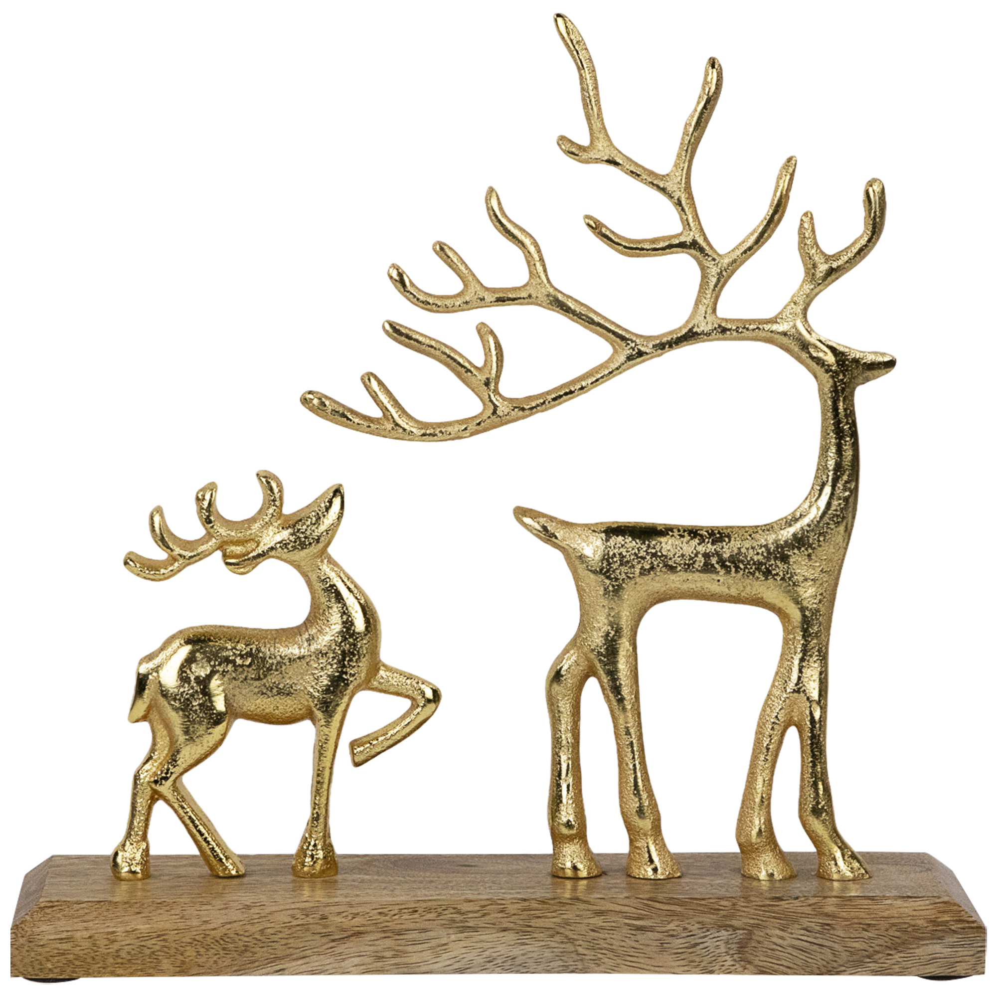 Northlight Reindeer and Fawn Metal Christmas Figure - 10.25" - Gold