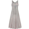 thumbnail image 1 of Large Womens Dress Soft Peach Aurora Designer Print Sleeveless Square Neck Princess Cut, 1 of 4